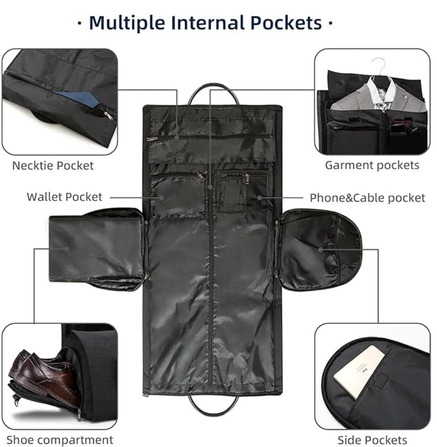 Garment Duffle Bag: Convertible Duffle Garment Bag With Separate Shoe Compartment Suit Travel Bags Weekend Bag Carry On Garment Bags for Travel